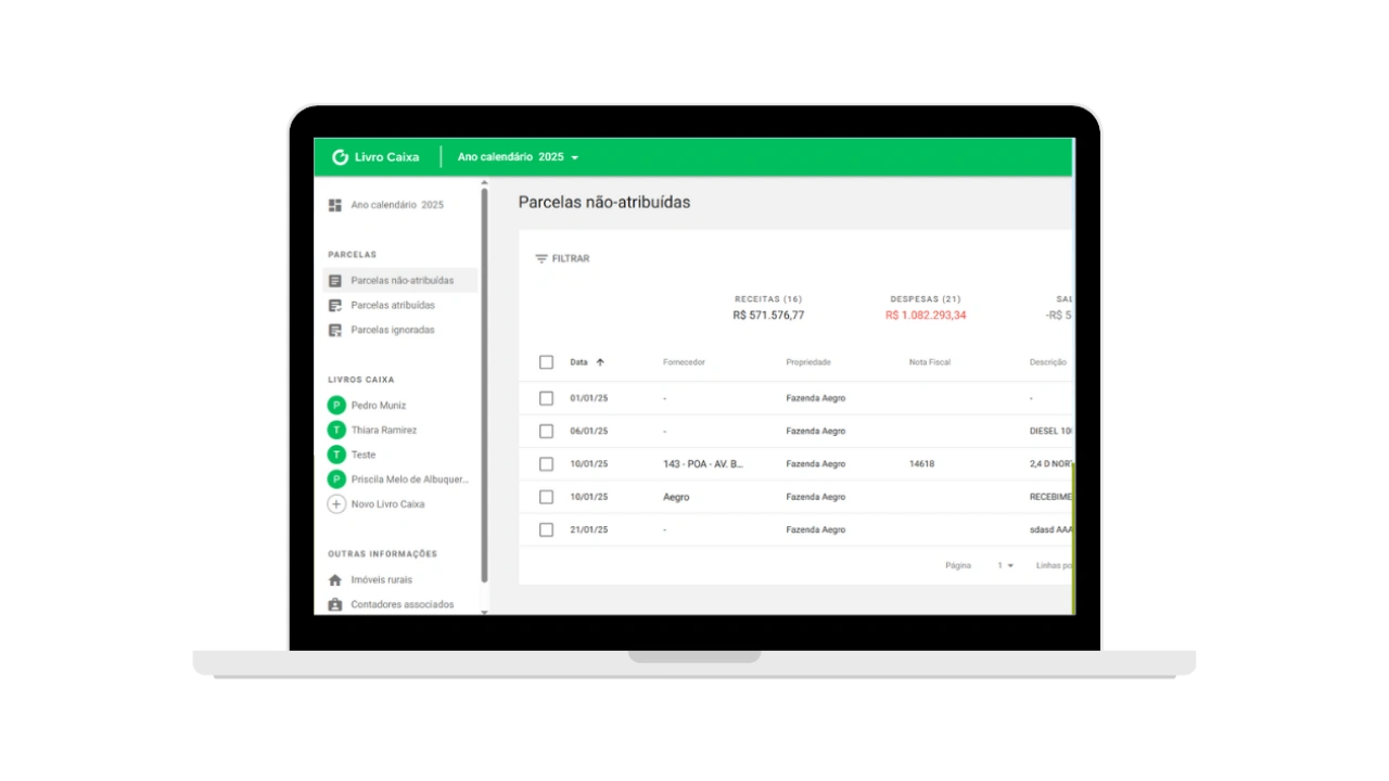 Gestão fácil do LCDPR. Contador usando o módulo de Livro Caixa Digital no Aegro.