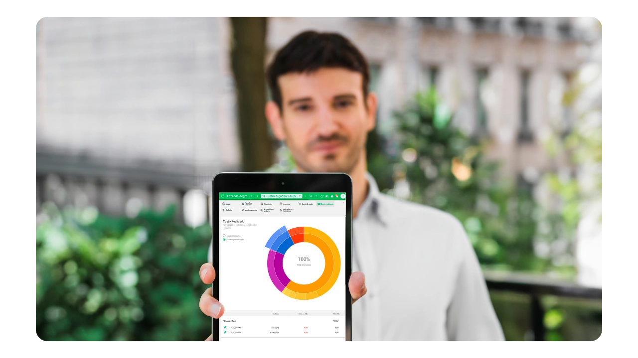 Gestão contábil eficiente com Aegro. Contador analisando dados financeiros no computador com software Aegro.