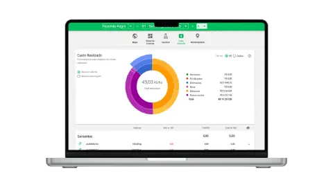 Tela do sistema de controle financeiro do Aegro.