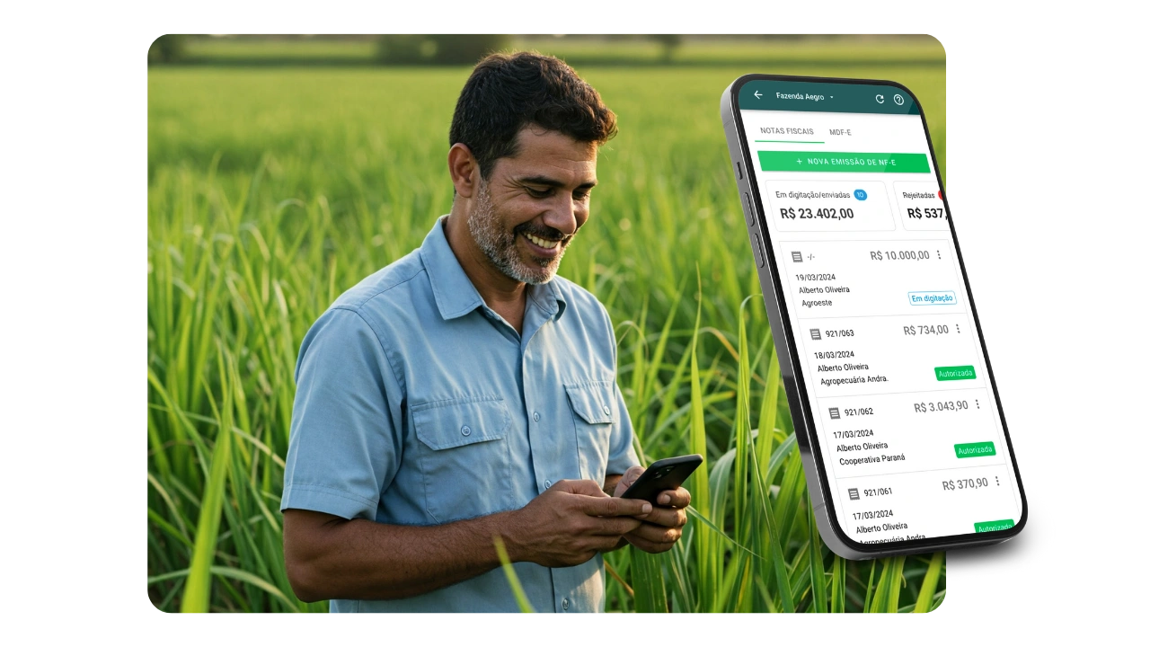 Produtor gerenciando sua fazenda com o Aegro.