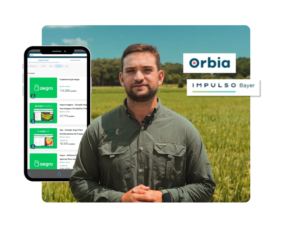 Resgate o Aegro com pontos. Produtor usando o Aegro para resgatar pontos.