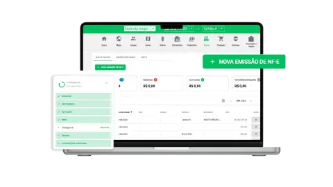 Tela da emissão de NF-e do Aegro.