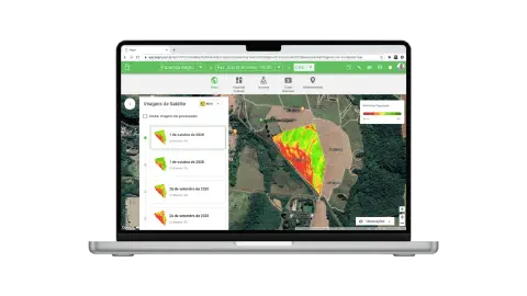 Mapa com NDVI no Aegro Mapa da fazenda com visão NDVI no Aegro
