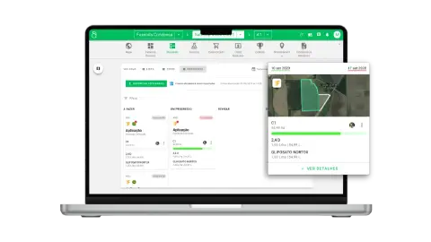 Trator com sistema moderno conectado ao Aegro.